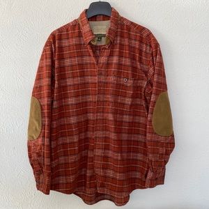 Cabela's Outdoor Series plaid corduroy button down shirt size L
